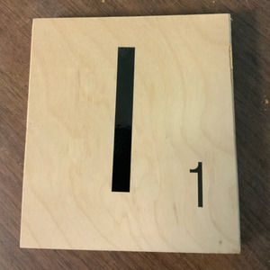 New 5" X 5.5" Scrabble Game Letter I Wooden Alphabet Tiles Craft Supply Letter